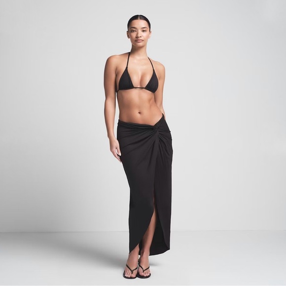 NWOT Skims Long Sarong Swim Skirt in Onyx (Black), sz Medium - Picture 4 of 9